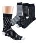 Preview: 6 Paar TippTexx 24 Damensocken Black & White