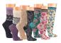 Preview: 6 Paar TippTexx 24 edle Romantik-Söckchen Damensocken im Landhaus-Stil