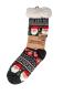Preview: 1 Paar TippTexx 24 Hütten-Socken Weihnachtsmann mit ABS-Druck & Teddy-Futter