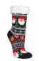 Preview: 1 Paar TippTexx 24 Hütten-Socken Weihnachtsmann mit ABS-Druck & Teddy-Futter