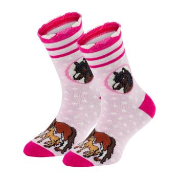 6 Paar TippTexx 24 Kinder Socken Romantik Pferd