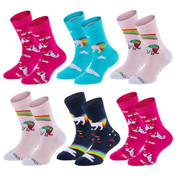6 Paar TippTexx 24 Kinder Socken Einhorn