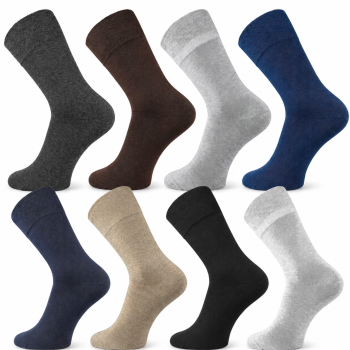 6 Paar TippTexx 24 Baumwoll-Socken mit breitem Komfort Piqué-Bund