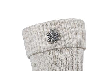 2 Paar TippTexx 24 Trachtensocken mit Edelweiß Pin