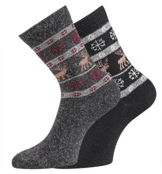 Preview: 2 Paar TippTexx 24 Wollsocken mit Alpaka-Wolle Skandinavien Style