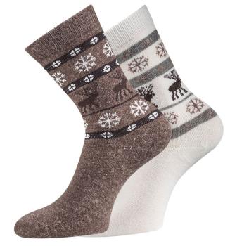 Preview: 2 Paar TippTexx 24 Wollsocken mit Alpaka-Wolle Skandinavien Style