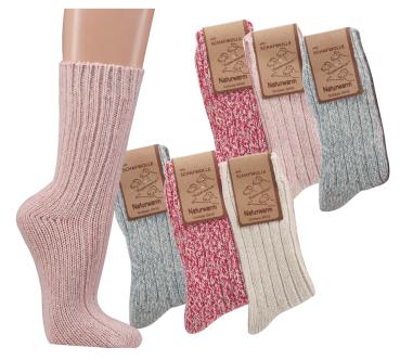 Preview: 3 Paar TippTexx 24 Damen Norwegersocken in schönen Pastellfarben