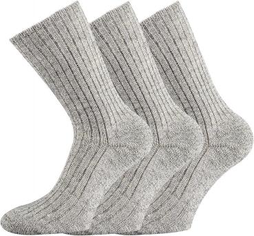 3 Paar TippTexx 24 Wollsocken 100% Wolle ohne Gummidruck