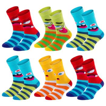 6 Paar TippTexx 24 Kinder Socken Lustige Monster