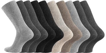 Preview: 10 Paar TippTexx 24 Unisex Gesundheits-Socken ohne Gummidruck