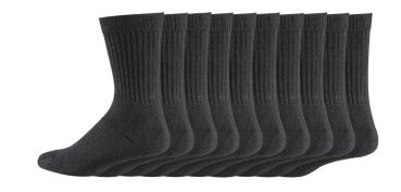 10 Paar TippTexx 24 Sportsocken schwarz mit Komfortbund, für Herren & Damen