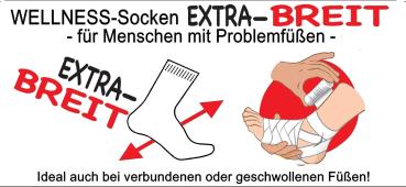 Preview: 4 Paar extra-breite Gesundheitssocken wärmend mit Wolle