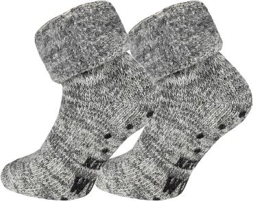 2 Paar TippTexx 24 THERMO-Wollsocken mit ABS Stopper & Innenfrottee