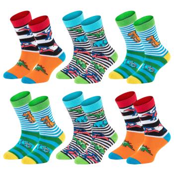 6 Paar TippTexx 24 Kinder Socken Lustige Dinos