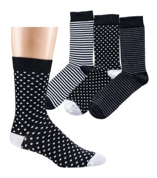 Preview: 6 Paar TippTexx 24 Damensocken Black & White