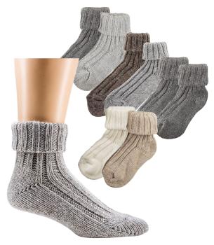 2 Paar TippTexx 24 Umschlag-Socken Wollsocken mit Alpaka