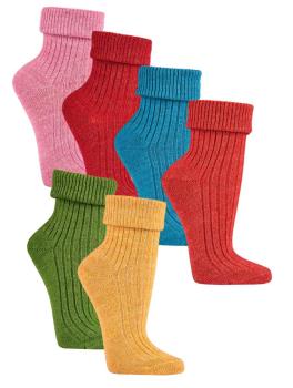 2 Paar TippTexx 24 farbenfrohe 100% Wollsocken mit Alpaka