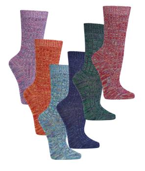 6 Paar TippTexx 24 Bambussocken mit Baumwolle, Mouliné-Farben