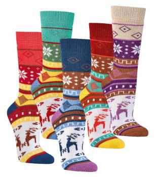 2 Paar TippTexx 24 kuschelig-warme Hygge-Socken mit Baumwolle