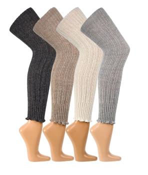 1 Paar TippTexx 24 Kuschelige OVERKNEE Stulpen Beinwärmer mit Alpakawolle