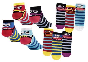 6 Paar TippTexx 24 Kinder Sneakersocken Freche Bande