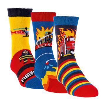 6 Paar TippTexx 24 Kinder Socken Feuerwehr