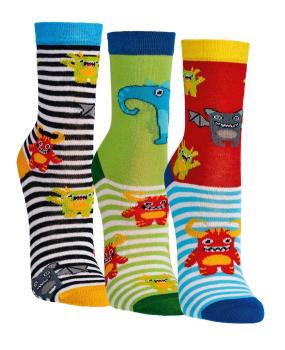 6 Paar TippTexx 24 Kinder Socken Freche Monster