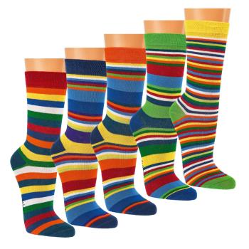 6 Paar TippTexx 24 THERMO Kindersocken Gute Laune Ringel