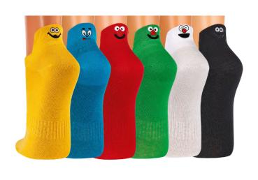 3 Paar TippTexx 24 Sneakersocken mit Smiley Fersen-Stick