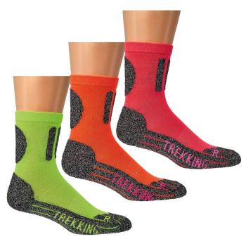 2 Paar TippTexx 24 COOLMAX Sport Trekkingsocken in Neon-Farben