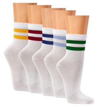 4 Paar TippTexx 24 Kurzschaft Bambus Crew Socks in Trend Farben