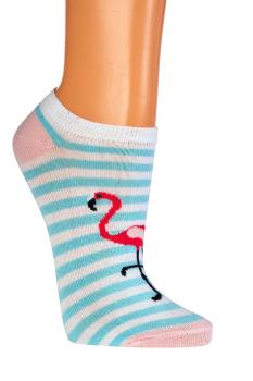 Preview: 6 Paar TippTexx 24 Damen Sneakersocken Florida Flamingo