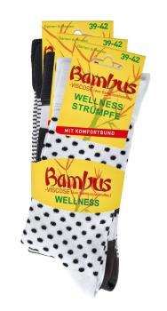 6 Paar TippTexx 24 superweiche Bambus Socken Black & White