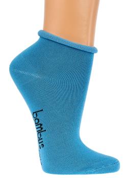 Preview: 6 Paar TippTexx 24 Bambussocken Kurzschaft mit Rollrand, bunte Farben