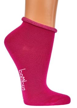6 Paar TippTexx 24 Bambussocken Kurzschaft mit Rollrand, bunte Farben