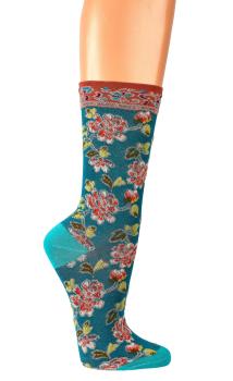 6 Paar TippTexx 24 edle Romantik-Söckchen Damensocken im Landhaus-Stil