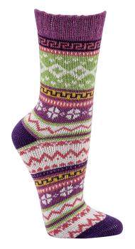 Preview: 3 Paar TippTexx 24 Hygge Socken Kreuze fröhlich-bunte Norweger Socken