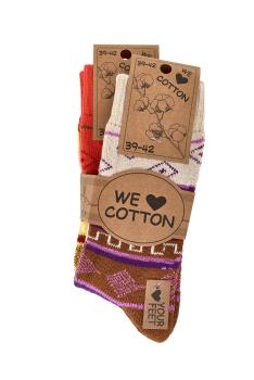2 Paar TippTexx 24 kuschelig-warme Hygge-Socken mit Baumwolle