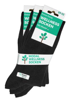 Preview: 6 Paar TippTexx 24 Modalsocken weiche Wellness Socken "Holz-Socken"