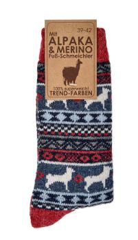 2 Paar TippTexx 24 Hygge Norweger-Socken "Peru" mit Merino- & Alpakawolle