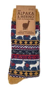 2 Paar TippTexx 24 Hygge Norweger-Socken "Peru" mit Merino- & Alpakawolle