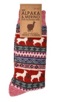 2 Paar TippTexx 24 Hygge Norweger-Socken "Peru" mit Merino- & Alpakawolle
