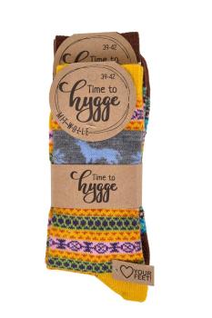 2 Paar TippTexx 24 Hygge Socken mit Wolle Unisex