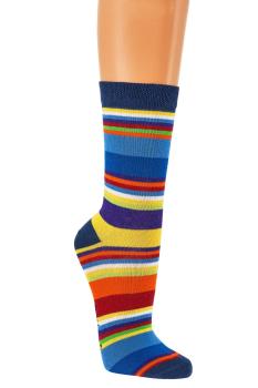 Preview: 6 Paar TippTexx 24 THERMO Kindersocken Gute Laune Ringel
