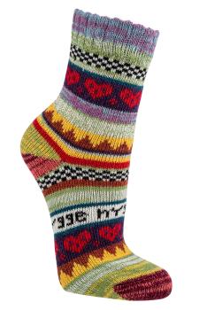 Preview: 3 Paar TippTexx 24 Hygge Socken Herzen fröhlich-bunte Norweger Socken