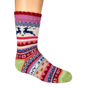 Preview: 2 Paar TippTexx 24 Hygge Kinder Söckchen mit Wolle Vollplüsch