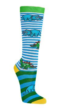 Preview: 6 Paar TippTexx 24 Kinder Kniestrümpfe Dino