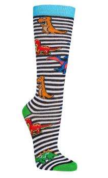 Preview: 6 Paar TippTexx 24 Kinder Kniestrümpfe Dino