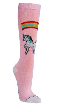Preview: 6 Paar TippTexx 24 Kinder Kniestrümpfe Einhorn