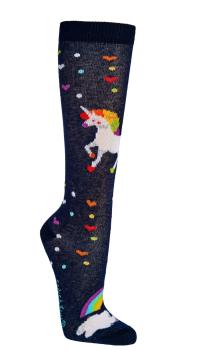 6 Paar TippTexx 24 Kinder Kniestrümpfe Einhorn